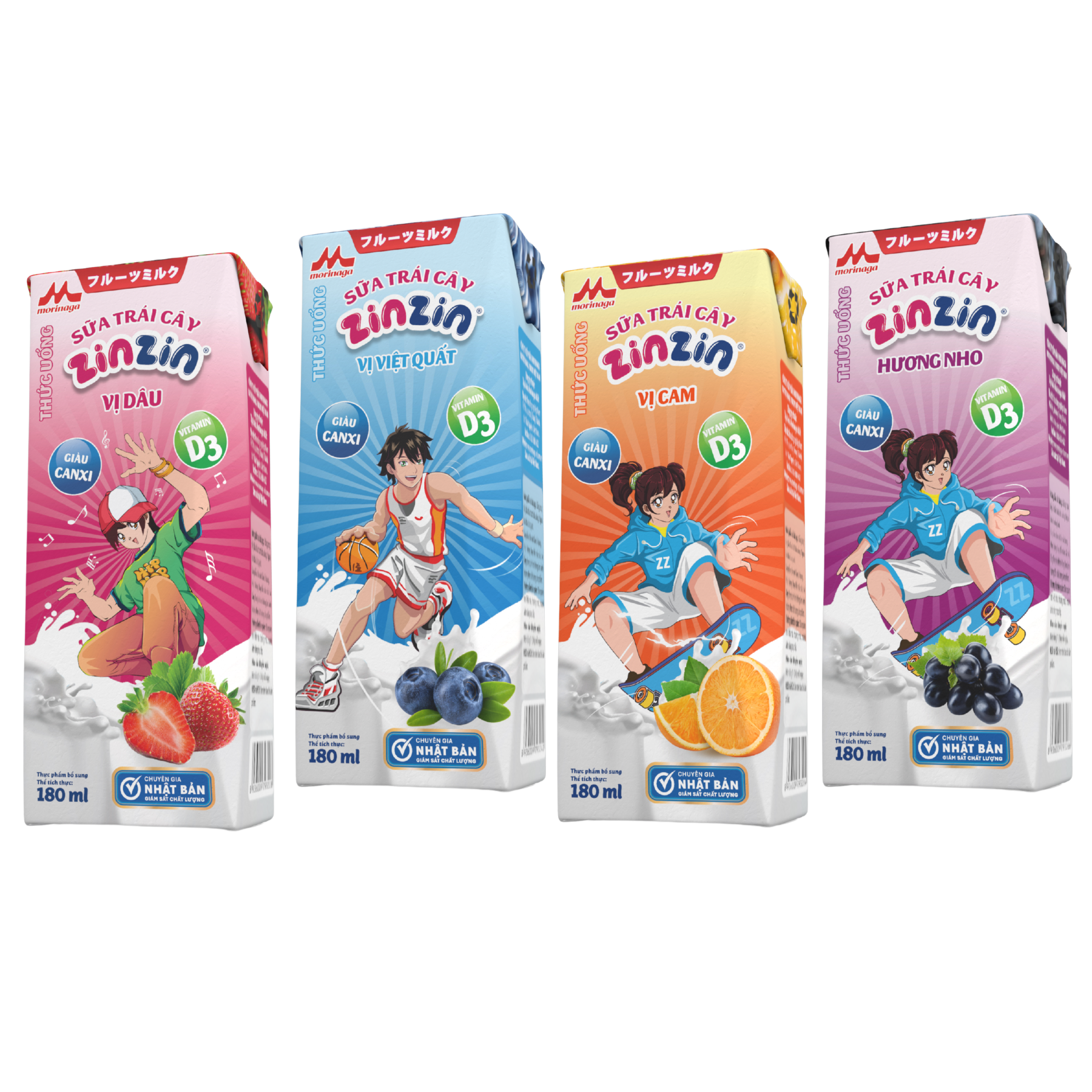 THỨC UỐNG SỮA TRÁI CÂY ZINZIN 180 ML