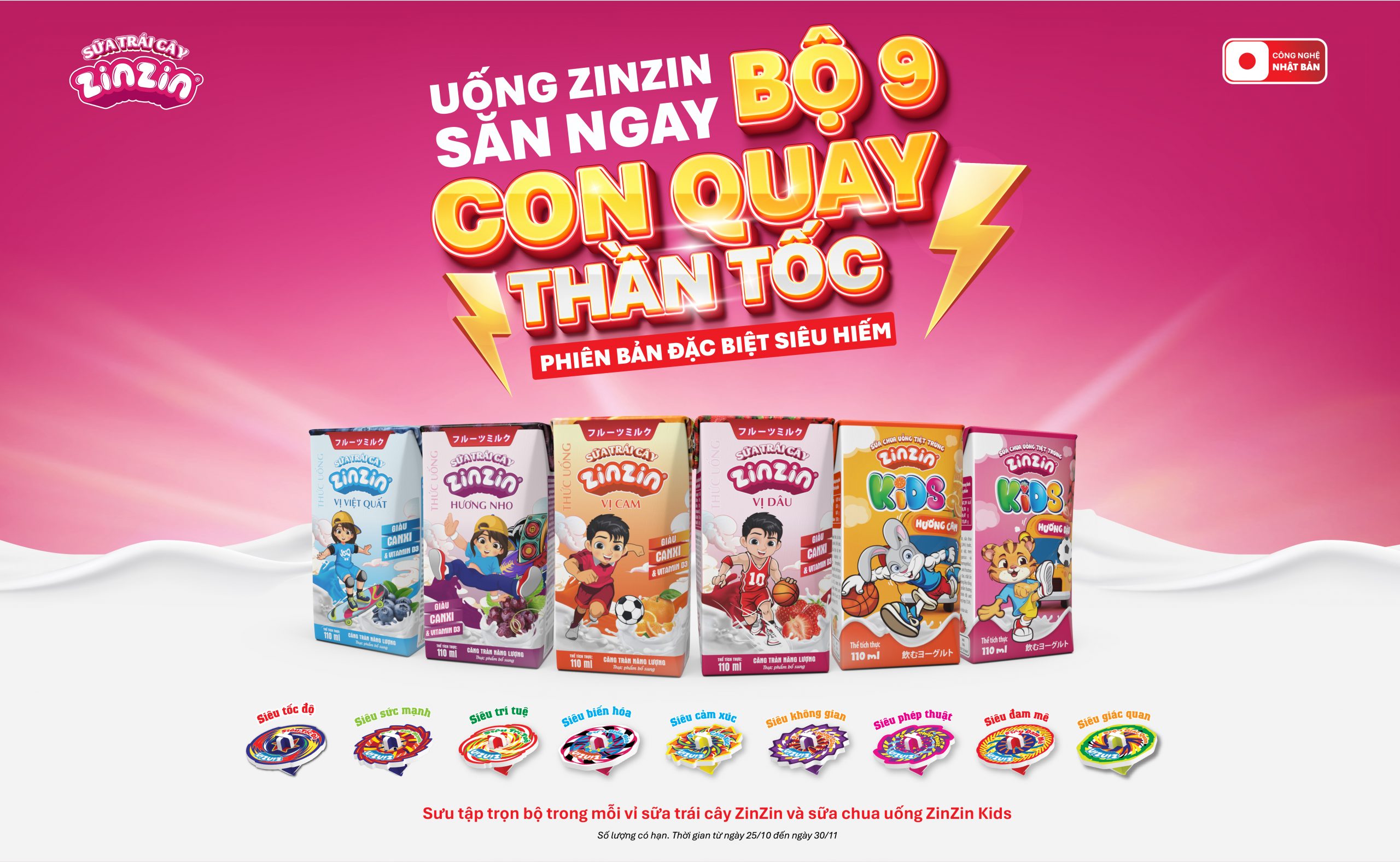 CHƯƠNG TRÌNH QUÀ TẶNG ĐỒ CHƠI THẦN TỐC SỮA TRÁI CÂY ZINZIN & SỮA CHUA UỐNG TRÁI CÂY ZINZIN KIDS